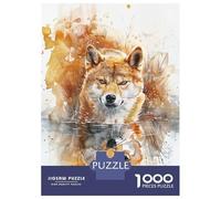 Rompecabezas De 1000 Piezas para Adolescentes Wolf Reflection Watercolor Rompecabezas para Adultos Juguetes Antiestrés Decoración del Hogar Gran Regalo para Jugar 38x26cm/1000pcs