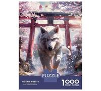 Rompecabezas De 1000 Piezas para Adolescentes Wolf Spirit Sakura Torii Rompecabezas para Adultos Juegos Familiares Decoración del Hogar Regalos para Amigos Y Familiares 38x26cm/1000pcs