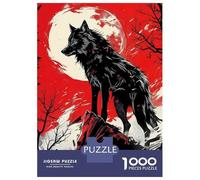 Rompecabezas De 1000 Piezas para Adolescentes Wolf Under Moon Rompecabezas para Adultos Juego Familiar Desafío Difícil 52x38cm/1000pcs