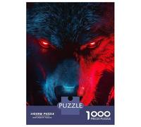 Rompecabezas De 1000 Piezas para Adolescentes Wolf with Glowing Red Eyes Rompecabezas para Adultos Juegos De Relajación Desafío Difícil Desafío Educativo 70x50cm/1000pcs