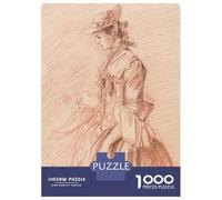 Rompecabezas De 1000 Piezas para Adolescentes Woman in A Hat Drawing Rompecabezas para Adultos Juego Práctico Pero Divertido Y Humorístico Regalos para Reducir El Estrés 70x50cm/1000pcs