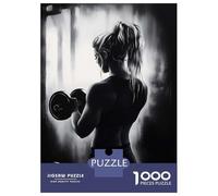 Rompecabezas De 1000 Piezas para Adolescentes Woman Lifting Weights in Monochrome Style Rompecabezas para Adultos Juegos Divertidos Decoración Cumpleaños, Navidad 38x26cm/1000pcs