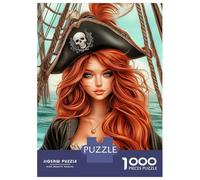 Rompecabezas De 1000 Piezas para Adolescentes Woman Pirate Captain with Red Hair Rompecabezas para Adultos Juegos De Relajación Desafío Difícil Desafío Educativo 70x50cm/1000pcs