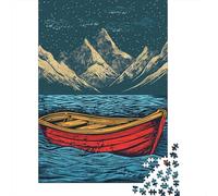 Rompecabezas De 1000 Piezas para Adolescentes Wooden Boat Ocean Waves Rompecabezas para Adolescentes Juego De Ingenio Una Obra De Arte Diversión En Casa Actividades, 38x26cm/1000pcs