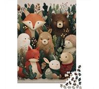 Rompecabezas De 1000 Piezas para Adolescentes Woodland Animal Friends Rompecabezas para Adolescentes Juego Práctico para Mejorar La Memoria Regalos Y Cumpleaños Únicos 52x38cm/1000pcs