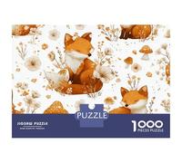 Rompecabezas De 1000 Piezas para Adolescentes Woodland Foxes & Mushrooms Rompecabezas para Adultos Juguetes DIY Alivio del Estrés Oferta como Regalos para Toda La Familia 38x26cm/1000pcs