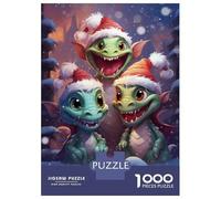 Rompecabezas De 1000 Piezas para Adolescentes Xmas Dragon Family Rompecabezas para Adultos Juego Familiar Decoración del Hogar Cumpleaños Y Navidad 70x50cm/1000pcs