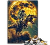 Rompecabezas de 1000 Piezas para Adolescentes y Adultos: Astronauta Montando un tiranosaurio Rex, Juguetes educativos, Actividades Divertidas en casa, Regalo de cumpleaños, Regalos de Viaje, 38x26cm