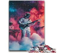 Rompecabezas de 1000 Piezas para Adolescentes y Adultos Astronauta Tocando la Guitarra Difícil de completar, Pero Divertido y Divertido Regalo de cumpleaños, Regalos, Arte Mural 38x26cm