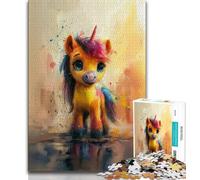 Rompecabezas de 1000 Piezas para Adolescentes y Adultos Bonitos Rompecabezas de Poni bebé para Adolescentes Regalo Divertido y Actividad para el hogar Juguete para días lluviosos 38x26cm