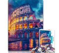 Rompecabezas de 1000 Piezas para Adolescentes y Adultos: Coliseo Romano al Atardecer Un Juego desafiante Toda la Familia (38x26cm)