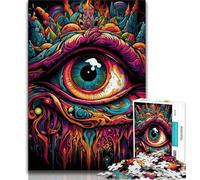 Rompecabezas de 1000 Piezas para Adolescentes y Adultos, con Ojos psicodélicos Un desafío difícil y antiestrés Toda la Familia (38x26cm)