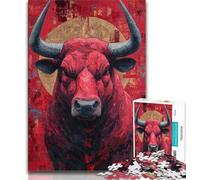 Rompecabezas de 1000 Piezas para Adolescentes y Adultos con Pintura al óleo de Toro Entrena tu Cerebro y Tus Manos Regalo de cumpleaños 50x75cm