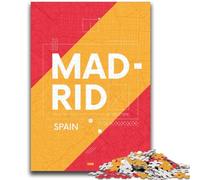 Rompecabezas de 1000 Piezas para Adolescentes y Adultos de Madrid, España Difícil de completar, Pero Divertido y Divertido Regalo de cumpleaños, decoración de Pared (tamaño 38x26cm)
