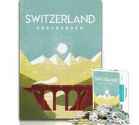 Rompecabezas de 1000 Piezas para Adolescentes y Adultos de Suiza Un desafío difícil y antiestrés, Toda la Familia (38x26cm)