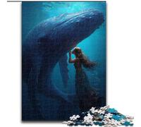 Rompecabezas de 1000 Piezas para Adolescentes y Adultos, diseño de Ballena, Ideal para aliviar el estrés, desafío difícil, Regalo de Amigo Secreto tamaño 26x38cm