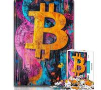 Rompecabezas de 1000 Piezas para Adolescentes y Adultos, diseño de Bitcoin Un desafío difícil y antiestrés, Toda la Familia (38x26cm)