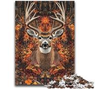 Rompecabezas de 1000 Piezas para Adolescentes y Adultos, diseño de Ciervo de la Selva, Ideal para Adultos, para aliviar el estrés, Pasar el rato en casa e interactuar Entre Padres e Hijos (26x38cm)