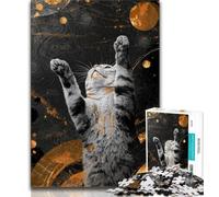 Rompecabezas de 1000 Piezas para Adolescentes y Adultos, diseño de Gato Abstracto, 1000 Piezas para Adultos, Ideal para aliviar el estrés, Ideal para Decorar el Escritorio (tamaño 38x26cm)