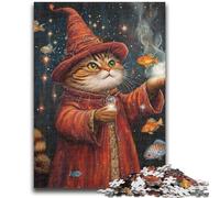 Rompecabezas de 1000 Piezas para Adolescentes y Adultos, diseño de Gato Mago, Juego de ingenio, decoración de Pared, cumpleaños y Navidad, 26x38cm
