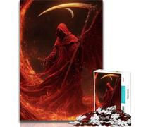 Rompecabezas de 1000 Piezas para Adolescentes y Adultos diseño de la Luna de Sangre y la Parca Actividad para el hogar Ideal para días lluviosos (38x26cm)