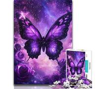 Rompecabezas de 1000 Piezas para Adolescentes y Adultos, diseño de Mariposa Morada, Ideal como Juego Educativo, Juguete de desafío, decoración única para el hogar y Regalos, 75x50cm