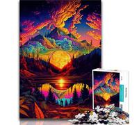 Rompecabezas de 1000 Piezas para Adolescentes y Adultos diseño de Naturaleza psicodélica Juego desafiante Juguetes decoración de Pared cumpleaños y Navidad 75x50cm