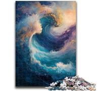 Rompecabezas de 1000 Piezas para Adolescentes y Adultos, diseño de Olas, Ideal para aliviar el estrés, Pasar el rato y entretenerse Entre Padres e Hijos (26x38cm)
