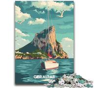 Rompecabezas de 1000 Piezas para Adolescentes y Adultos El Peñón de Gibraltar es un desafío, Pero es Divertido y Divertido Regalo de cumpleaños, decoración de Pared (tamaño 38x52cm)