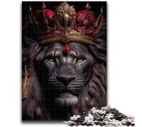 Rompecabezas de 1000 Piezas para Adolescentes y Adultos, El Rey León Negro o Rojo, Juguete Educativo para aliviar el estrés, interacción Entre Padres e Hijos, para niños de 14 años 50x75cm