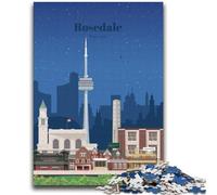 Rompecabezas de 1000 Piezas para Adolescentes y Adultos en Rosedale, Toronto Difícil de completar, Pero Divertido y Divertido Regalo de cumpleaños, Regalo, decoración de Pared (tamaño 38x52cm)