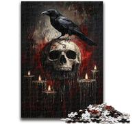 Rompecabezas de 1000 Piezas para Adolescentes y Adultos: Esqueleto de Cuervo, Juego desafiante y Familiar, Juego Educativo para cumpleaños y Navidad, 26x38cm