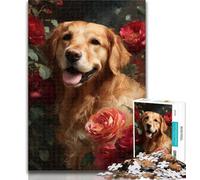 Rompecabezas de 1000 Piezas para Adolescentes y Adultos Golden Retriever Rompecabezas de 1000 Piezas Lista de Deseos con Papá Noel para niños de 14 años 26x38cm