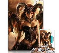 Rompecabezas de 1000 Piezas para Adolescentes y Adultos Hermosa Dama Demonio con alas Rompecabezas para Adultos Interacción Entre Padres e Hijos para Reducir el estrés 38x26cm
