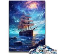 Rompecabezas de 1000 Piezas para Adolescentes y Adultos Hermosos Rompecabezas de Barco Pirata para Adultos Un Regalo desafiante y difícil para Toda la Familia 38x26cm