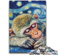 Rompecabezas de 1000 Piezas para Adolescentes y Adultos Juego Educativo Familiar Monkey Night Sky Toda la Familia Mayores de 14 años 26x38cm