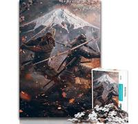 Rompecabezas de 1000 Piezas para Adolescentes y Adultos: Ninja al pie del Monte Fuji Ideal para Noches de Juegos, un Juguete Colorido para Regalar en casa (tamaño 38x26cm)