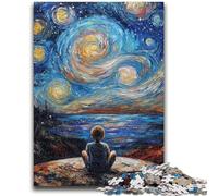 Rompecabezas de 1000 Piezas para Adolescentes y Adultos: Niño bajo Las Estrellas, diseño Vibrante y único, Experiencia Relajante y desafiante, 50x75cm