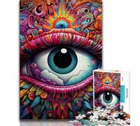 Rompecabezas de 1000 Piezas para Adolescentes y Adultos Ojos psicodélicos Juguetes y Juegos educativos para Adultos y Adolescentes (tamaño 38x26cm)
