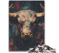 Rompecabezas de 1000 Piezas para Adolescentes y Adultos, Pintura al óleo de Toro, Juguetes de Entretenimiento Familiar, Juego Educativo para cumpleaños y Navidad, para Mayores de 14 años, 26x38cm