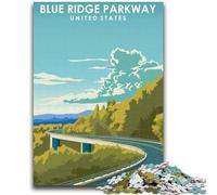 Rompecabezas de 1000 Piezas para Adolescentes y Adultos Rompecabezas artísticos de Blue Ridge Parkway para Adultos Toda la Familia a Partir de 14 años (50x75cm)
