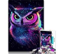 Rompecabezas de 1000 Piezas para Adolescentes y Adultos Rompecabezas de búho para Adultos Juego Familiar antiestrés Reto difícil Ideal para Parejas (tamaño 75x50cm)