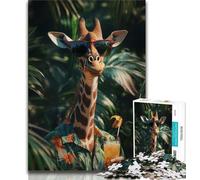 Rompecabezas de 1000 Piezas para Adolescentes y Adultos Rompecabezas de Jirafa de la Selva para Adultos Interacción Entre Padres e Hijos Que Reduce el estrés 38x26cm