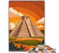 Rompecabezas de 1000 Piezas para Adolescentes y Adultos Rompecabezas de la pirámide de Chichén Itzá para Adultos Toda la Familia a Partir de los 14 años (50x75cm)