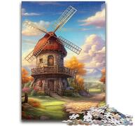 Rompecabezas de 1000 Piezas para Adolescentes y Adultos Rompecabezas de Molinos de Viento para Adultos Interacción Entre Padres e Hijos Que Reduce el estrés (26x38cm)