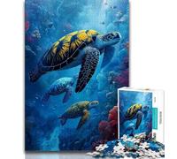 Rompecabezas de 1000 Piezas para Adolescentes y Adultos Rompecabezas de Tortugas de fantasía para Adolescentes,Juegos educativos,decoración de Pared, cumpleaños y Navidad (75x50cm)