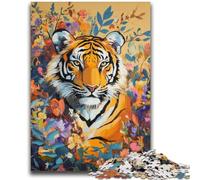 Rompecabezas de 1000 Piezas para Adolescentes y Adultos: Tigre en la Jungla 14+ años, Juego de Preguntas, Actividades Divertidas en casa, Regalo de cumpleaños, Regalo de Viaje, 50x75cm