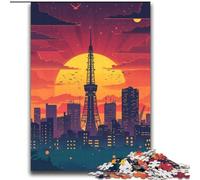 Rompecabezas de 1000 Piezas para Adolescentes y Adultos, Torre de Tokio al Atardecer, Apto para Mayores de 14 años, Juegos educativos, Regalo de Amigo Secreto, 75x100cm