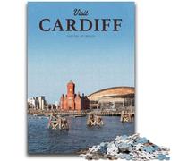 Rompecabezas de 1000 Piezas para Adolescentes y Adultos Visita Cardiff Rompecabezas para Adolescentes Regalo y Actividad Divertida para el hogar Juguete para días lluviosos (26x38cm)