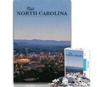 Rompecabezas de 1000 Piezas para Adolescentes y Adultos Visita Carolina del Norte Un Juego desafiante Toda la Familia (38x26cm)